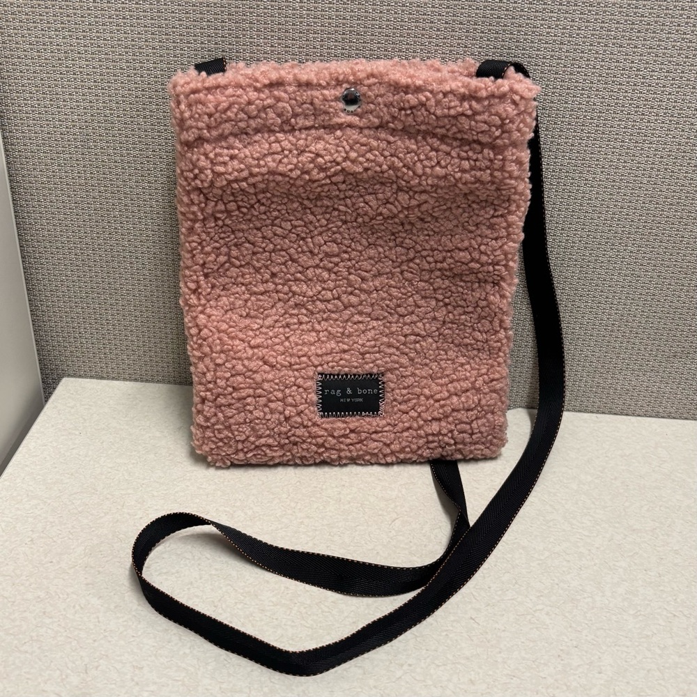 Rag & Bone Addison Sherpa Pink Crossbody Bag